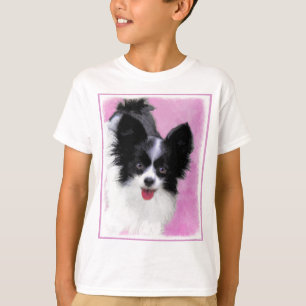Papillon (wit en zwart) schilderen - Dog Art T-shirt
