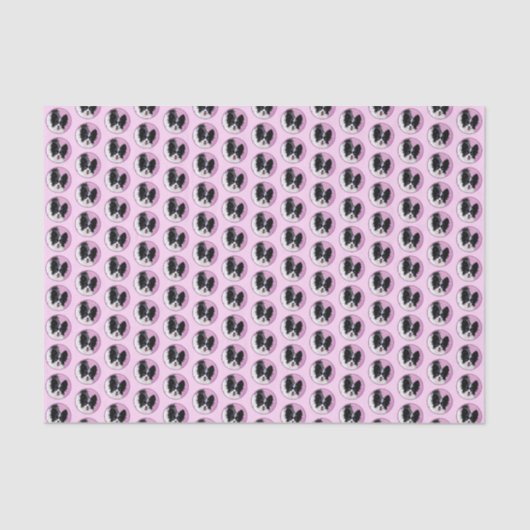 Papillon (wit en zwart) schilderen - Dog Art Tissuepapier (Voorkant)