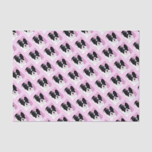Papillon (wit en zwart) schilderen - Dog Art Tissuepapier (Voorkant)