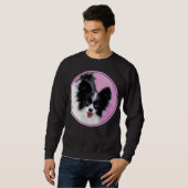 Papillon (wit en zwart) schilderen - Dog Art Trui (Voorkant volledig)