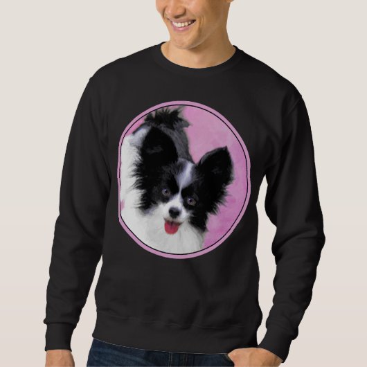Papillon (wit en zwart) schilderen - Dog Art Trui (Voorkant)