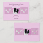 Papillon (wit en zwart) schilderen - Dog Art Visitekaartje (Voorkant / Achterkant)