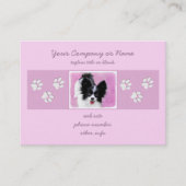 Papillon (wit en zwart) schilderen - Dog Art Visitekaartje (Voorkant)