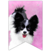 Papillon (wit en zwart) schilderen - Dog Art Vlaggetjes (Derde vlag)