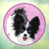 Papillon (Wit en Zwart) Schilderij - Honden Kunst Raamsticker (Vel 3)