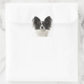 Papillon Zwart-wit Puppy Dog - Liefde Puppies Vierkante Sticker (Tas)