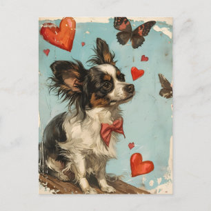 Papillonhond Valentijnsdag Briefkaart