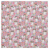 papillonhonden  floraal paars stof (Swatch)