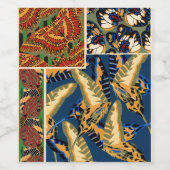 Papillons, Butterflies, Patterns, Plate No.19 Wijn Etiket (Enkel label)