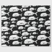 Papio en Ulua - Hawaïaanse zwart-wit print Cadeaupapier (Vlak)