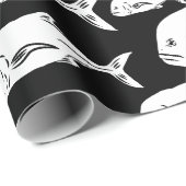 Papio en Ulua - Hawaïaanse zwart-wit print Cadeaupapier (Rol Hoek)