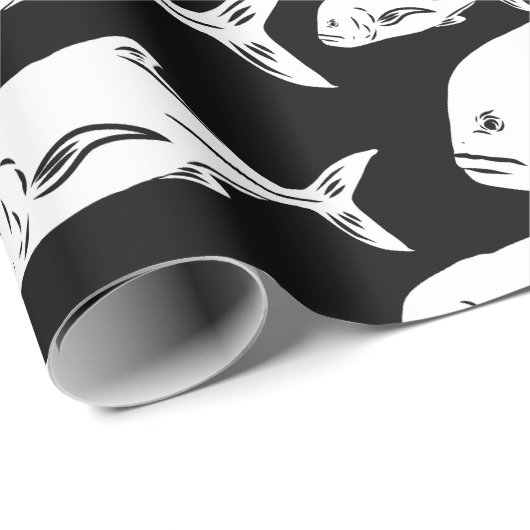 Papio en Ulua - Hawaïaanse zwart-wit print Cadeaupapier (Rol Hoek)