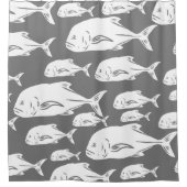 Papio en Ulua - Hawaïaanse zwart-wit print Douchegordijn (Voorkant)