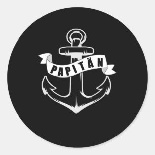 Papita Vaderdag Best Dad Anchor North Ronde Sticker