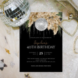 Papmas Grass Disco Ball Alle Leeftijd Boho Verjaar Kaart