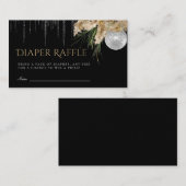 Papmas Grass Disco Ball Luier Raffle Baby shower Informatiekaartje (Voorkant / Achterkant)