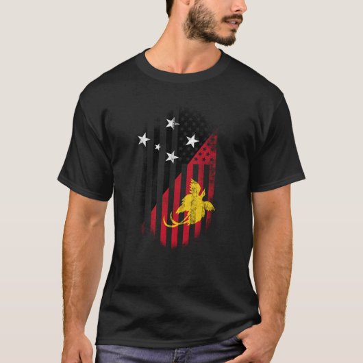Papoea-Amerikaanse    vlag Papoea-Nieuw-Guinea en  T-shirt (Voorkant)