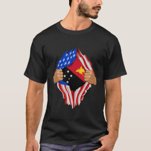 Papoea bloed in mij Papoea-Nieuw-Guinea vlag cadea T-shirt