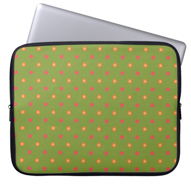 Papoea-kleuren Polka Dots Neopreen laptophoes Laptop Sleeve (Voorkant)