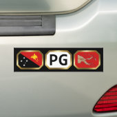 Papoea-Nieuw-Guinea Code voor de vlaggenkaart Bump Bumpersticker (Op auto)