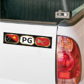 Papoea-Nieuw-Guinea Code voor de vlaggenkaart Bump Bumpersticker (Op Truck)
