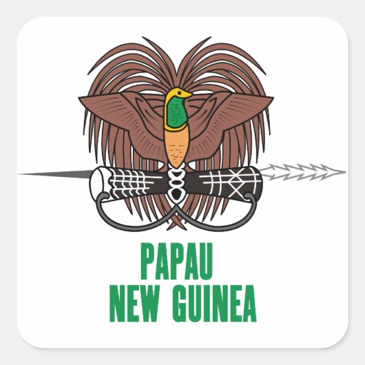 PAPOEA-NIEUW-GUINEA - embleem/vlag/wapen/symbool Vierkante Sticker (Voorkant)