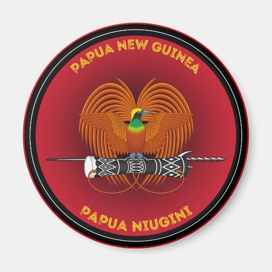 Papoea-Nieuw-Guinea Erfgoedembleem Magneet (Voorkant)