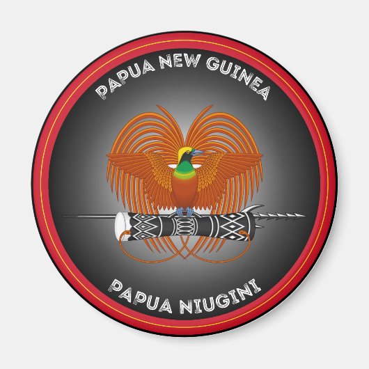 Papoea-Nieuw-Guinea Erfgoedembleem Magneet (Voorkant)