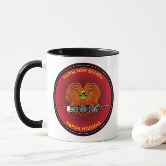 Papoea-Nieuw-Guinea Erfgoedembleem Mok (Met donut)