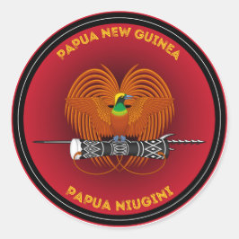 Papoea-Nieuw-Guinea Erfgoedembleem Ronde Sticker