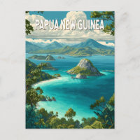 Papoea-Nieuw-Guinea Illustratie Reis Kunst Vintage
