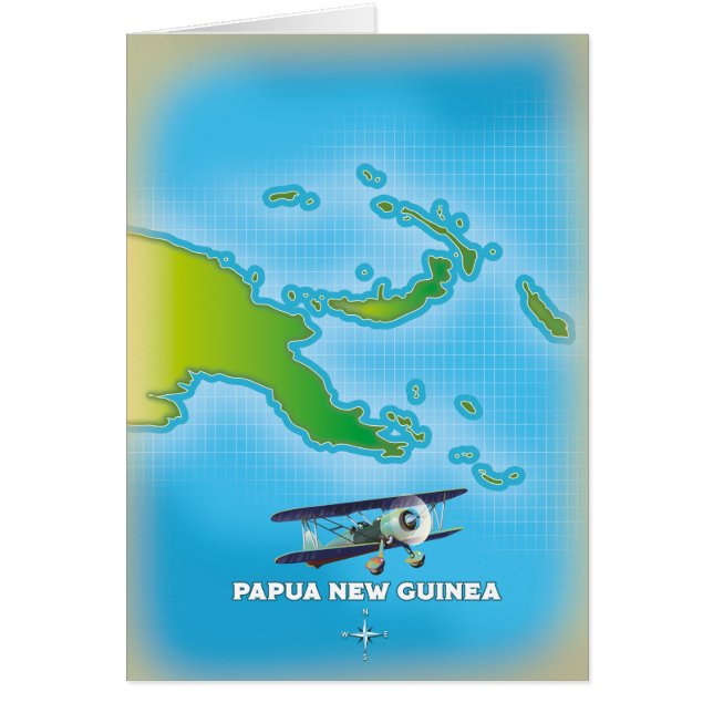 Papoea-Nieuw-Guinea kaart. (Voorkant)