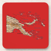 Papoea-Nieuw-Guinea Kaart Onderzetter (Voorkant)