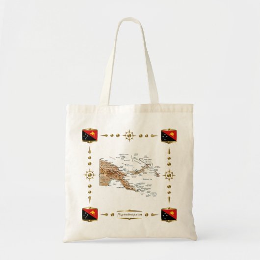 Papoea-Nieuw-Guinea - Kaart voor vlaggen Tote Bag (Voorkant)
