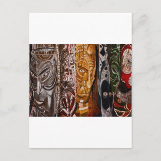 Papoea-Nieuw-Guinea maskers Briefkaart