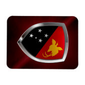 Papoea-Nieuw-Guinea Metallic Embleem Magneet (Horizontaal)