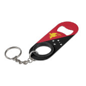 Papoea-Nieuw-Guinea National Pride Patriotic Mini Flessenopener (Voorkant Gekanteld)