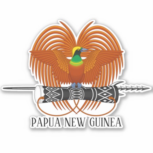 Papoea - Nieuw - Guinea Nationale wapenschild Sticker (Voorkant)