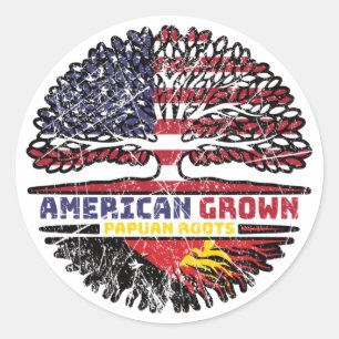 Papoea-Nieuw-Guinea Papoea-Amerikaanse overzeese g Ronde Sticker