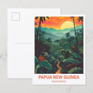 Papoea-Nieuw-Guinea Rainforest Illustration Travel Briefkaart
