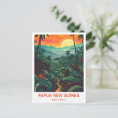 Papoea-Nieuw-Guinea Rainforest Illustration Travel Briefkaart (Staand voorkant)