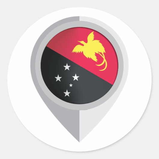 Papoea-Nieuw-Guinea Ronde Sticker (Voorkant)