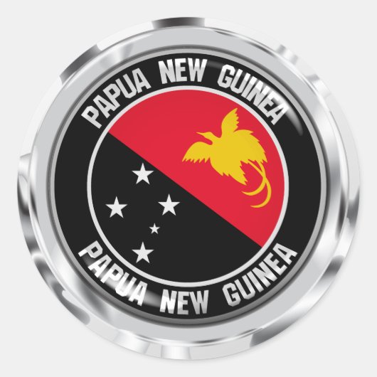 Papoea-Nieuw-Guinea Ronde Sticker (Voorkant)