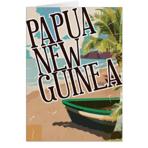 Papoea-Nieuw-Guinea — vintage reiskunst met poster