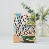 Papoea-Nieuw-Guinea — vintage reiskunst met poster Briefkaart (Staand voorkant)