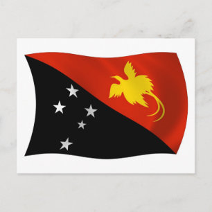 Papoea-Nieuw-Guinea Vlag Ansichtkaart Briefkaart