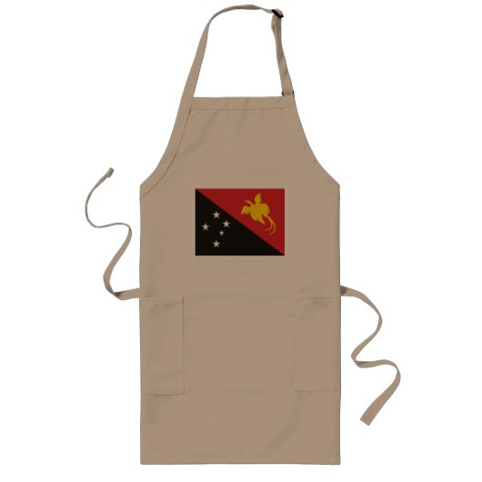 Papoea-Nieuw-Guinea Vlag Apron Lang Schort (Voorkant)