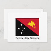Papoea-Nieuw-Guinea vlag Briefkaart (Voorkant / Achterkant)