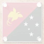 Papoea-Nieuw-Guinea vlag Glazen Onderzetter (Achterkant)