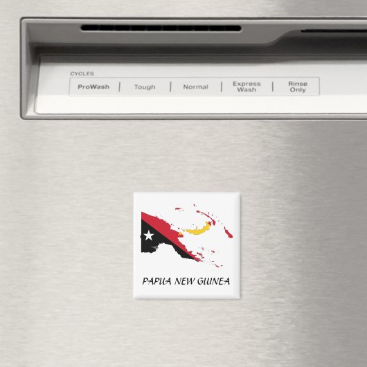 Papoea-Nieuw-Guinea vlag kaart Magneet (Insitu (Vaatwasser))